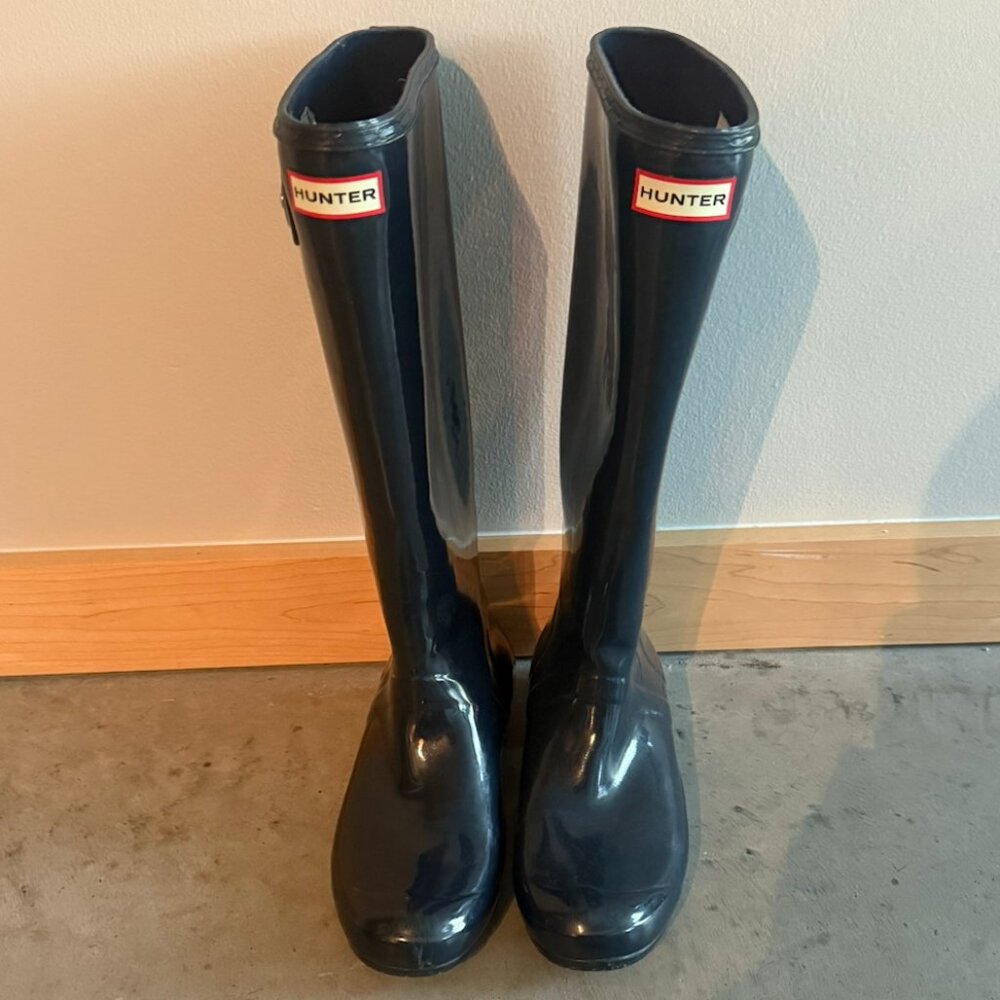 Hunter Rain Boots - Navy Glossy